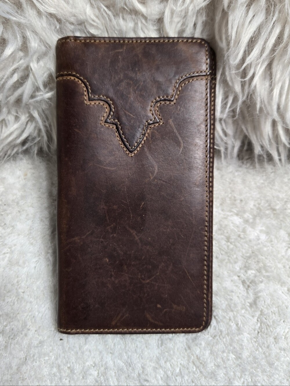 SILVER CREEK RODEO MEN'S WALLET Brown Leather Long Bifold